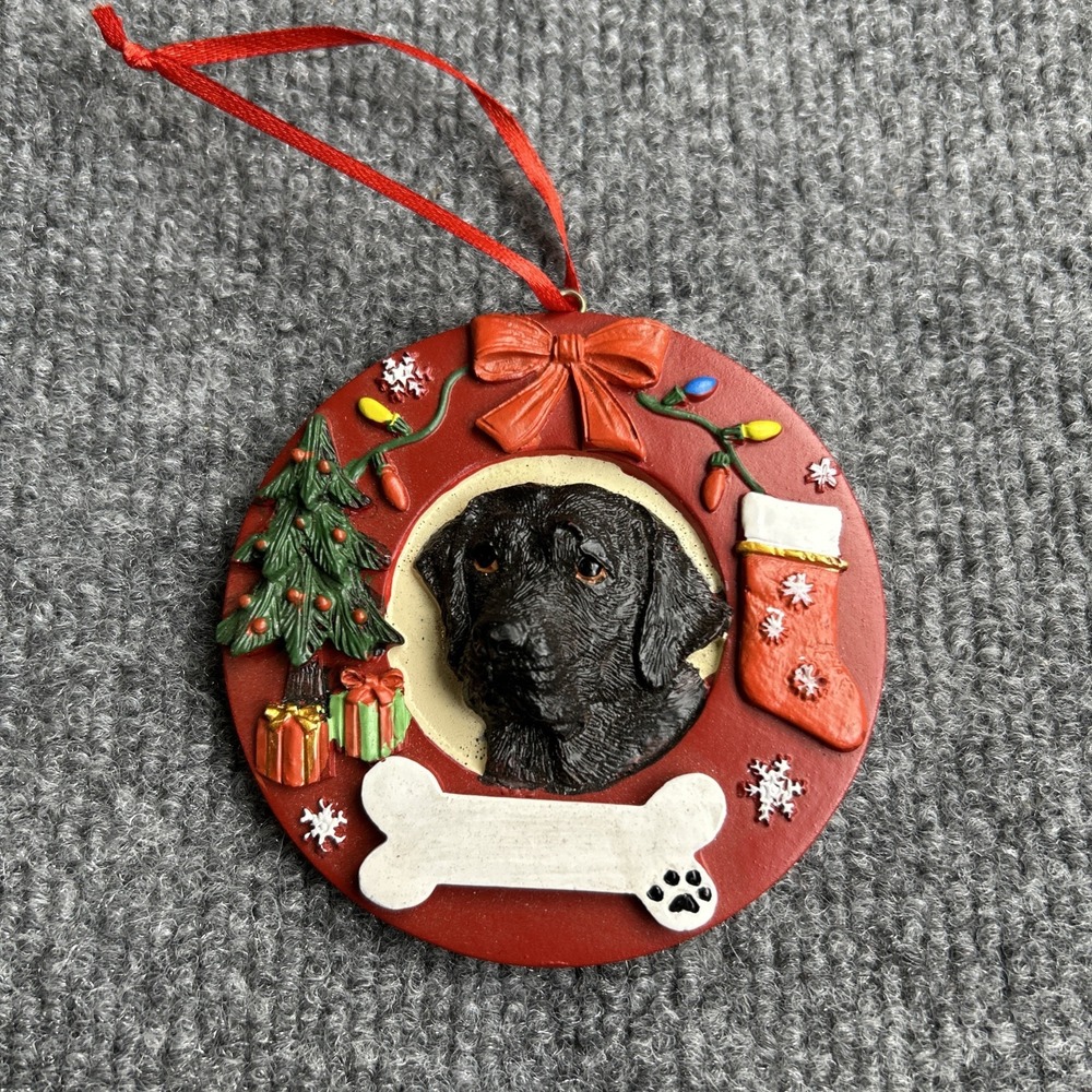 E & S Pets Christmas Ornament Black Labrador Dog‎ Can Be Personalized New